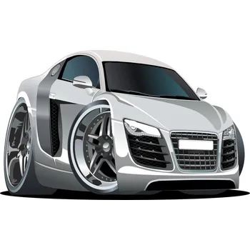 Samolepící dekorace Stříbrné auto samolepka na zeď - XL