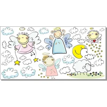 Samolepící dekorace Andílci samolepka na zeď - M