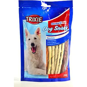 Trixie DogBits kroucené tyčinky z buvolí kůže mix 260 g Pamlsek pro psa Trixie DogBits kroucené tyčinky z buvolí kůže mix 260 g