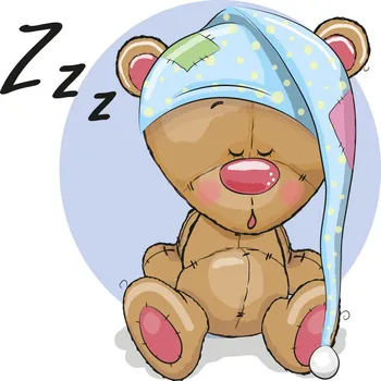 Samolepící dekorace Spící medvídek samolepka na zeď - M