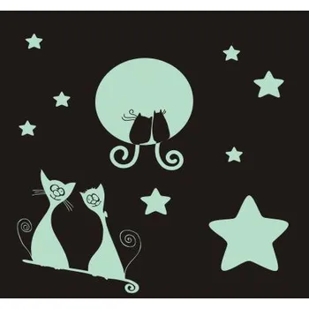 Samolepící dekorace Kočičky svítící samolepka na zeď