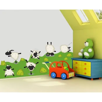 Samolepící dekorace Ovečky samolepka na zeď - S
