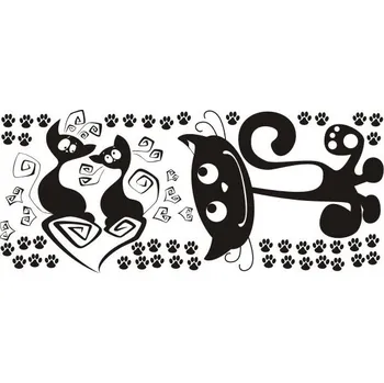 Samolepící dekorace Kočky velurová samolepka na zeď