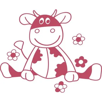 Samolepící dekorace Kravička samolepka na zeď - Červená L