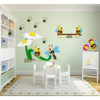 Samolepící dekorace Veselé včelky samolepka na zeď M