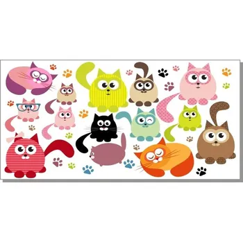 Samolepící dekorace Kočky samolepka na zeď - M