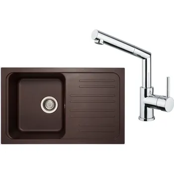 Granitový dřez Sinks Classic 740 Marone + Sinks MIX 350 P lesklá