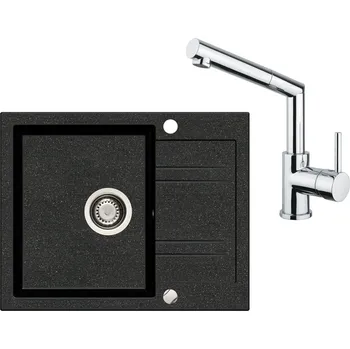Kuchyňský dřez Sinks Linea 600 Granblack + Sinks MIX 350 P lesklá
