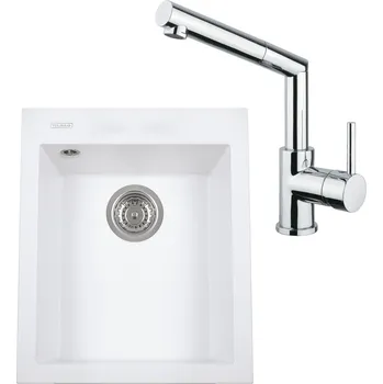Kuchyňský dřez Sinks Cube 410 Milk + Sinks MIX 350 P lesklá