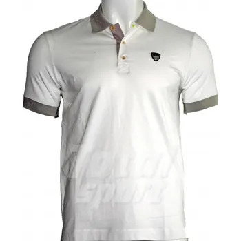 EA7 Armani Polo tričko 273590 - pánské polotričko, bílé s šedými detaily XXL