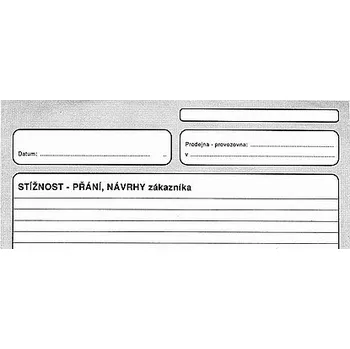 Tiskopis ASOPOL 110100 Kniha přání a stížností číslovaná 2x15listů