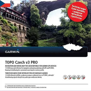 Mapový podklad pro GPS navigaci Garmin Topo Czech v3 Pro (2017)