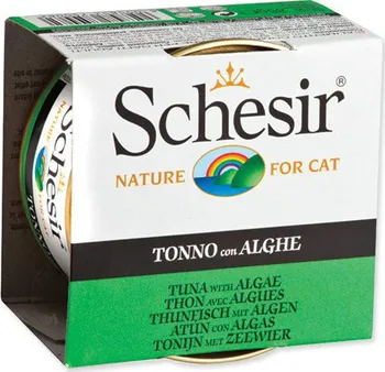 Krmivo pro kočku Schesir Cat konzerva tuňák/mořská řasa 85 g