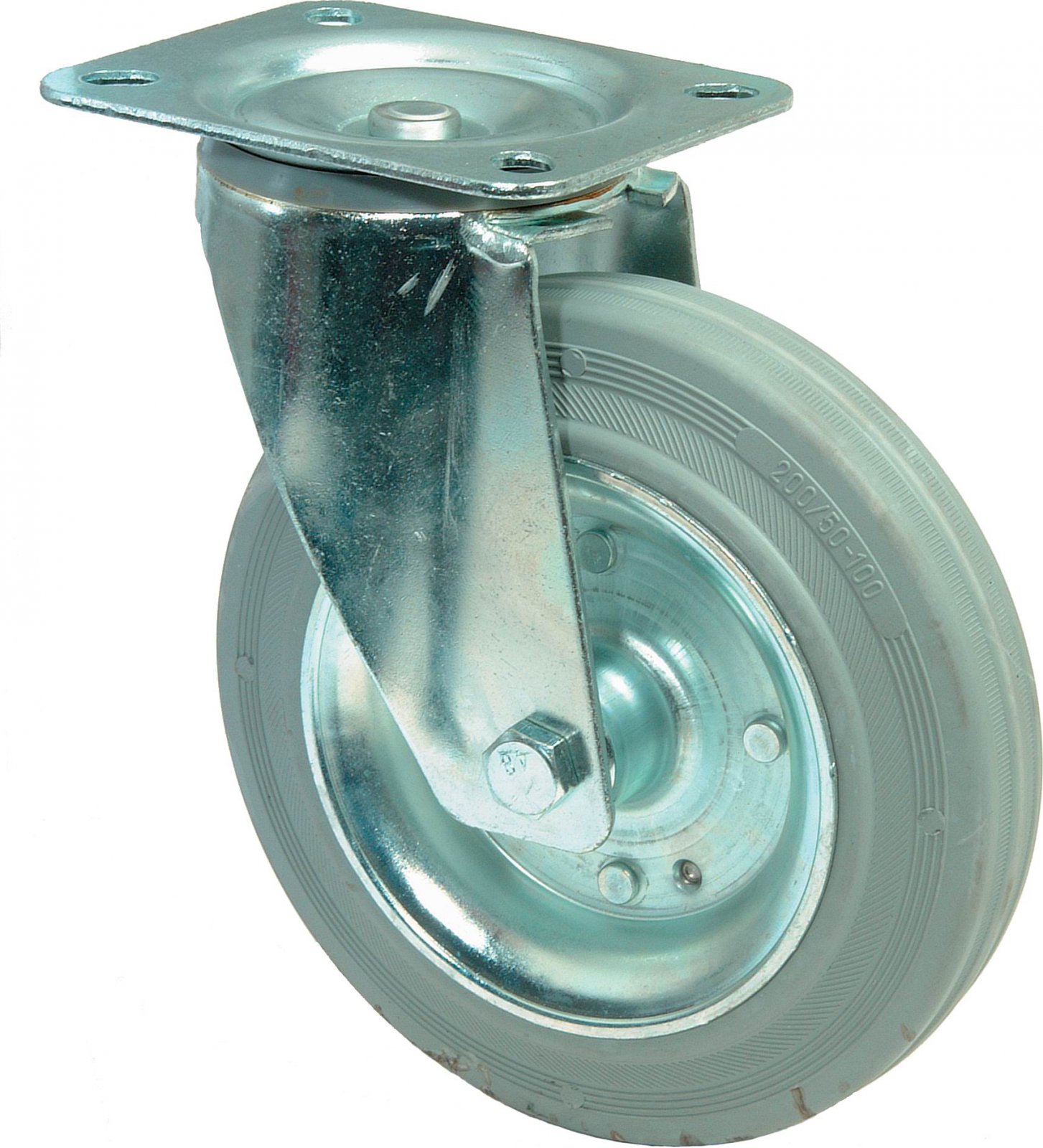 Kolečko šedé gumové nešpinící 100mm, otočné- L400.B56.100