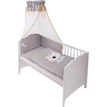 Dětsný nábytek Sada o postýlky - 2 dílná s výšivkou KOALA - Oranžová 120x90 cm