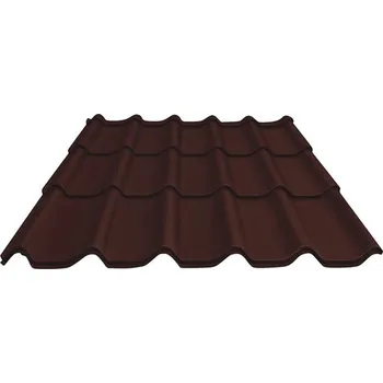 Střešní krytina Profilovaná střešní krytina PRECIT plechová čokoládová hnědá 2,16x1,17 m