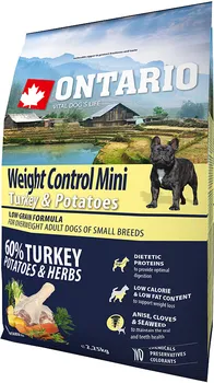 Krmivo pro psa Ontario Weight Control Mini Turkey/Potatoes