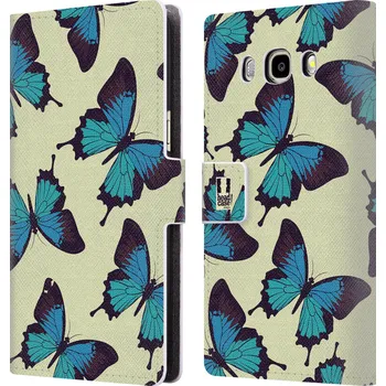 Pouzdro na mobilní telefon HEAD CASE Flipové pouzdro pro mobil Samsung Galaxy J5 2016 Vzorkovaný motýl modrá (HEAD CASE uzavírací magnetický obal na mobil Samsung Galaxy J5 2016 (J510) Vzorkovaný motýl modrá)