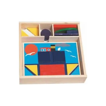 Didaktická vkládačka - 10 obrázků v dř.krabičce