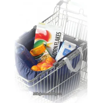 Nákupní taška Skládací nákupní taška s úchyty na nákupní koš modrá (- jen do vyprodání zásob -)