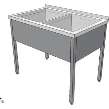 Nerezový dřez Nerezový dvoudřez svařovaný 1200x600x900 (nerez pro potravinářské účely) - mycí stůl