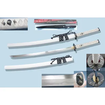 Replika zbraně Musashi Damašková Katana Bílá SS241WT