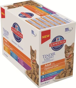 Krmivo pro kočku Hill's Feline Adult Multipack chicken/fish/beef 12 x 85 g