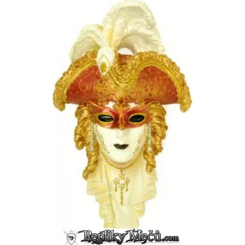 Karnevalová maska Benátská Maska Karnevalová-Tricorn Gold