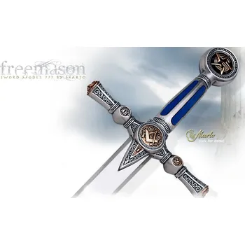 Replika zbraně Zednářský Meč Luxusní Stříbrná barva