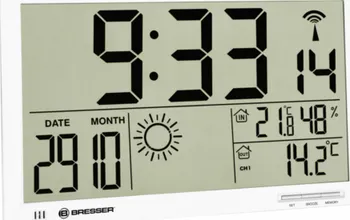 Meteostanice Bresser MyTime Jumbo LCD Weather Wall Clock white
