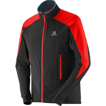 Pánská větrovka Salomon Momemtum Softshell Jacket M black/matador-x/black