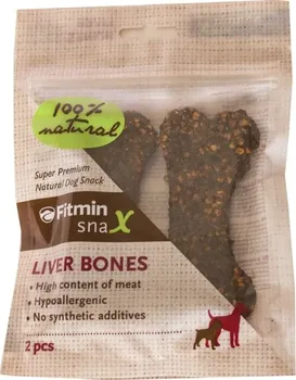 Pamlsek pro psa Fitmin Snax Dog Liver Bones 2 ks