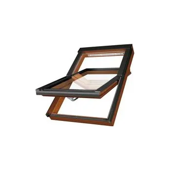 Okno Střešní okno energoúsporné plastové kyvné FAKRO PTP-V/GO U5 55 x 98 ZL. DUB
