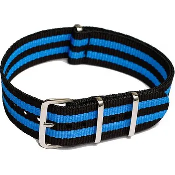 Řemínek na hodinky Řemínek k hodinkám NATO Strap - Modrá / černá šíře 20 mm (2 pruhy)