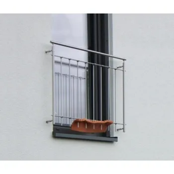 Zábradlí Nerezový set zábradlí pro francouzská okna SVISLÉ příčky - šířka 120 cm