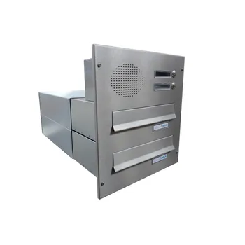 Poštovní schránka DOLS B-042 2x + čelní deska 2x zvonek + HM Urmet nerez