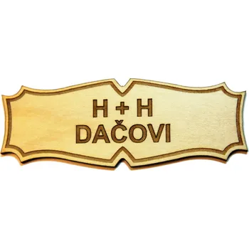 Dřevěný dveřní štítek 14Dř různé barvy