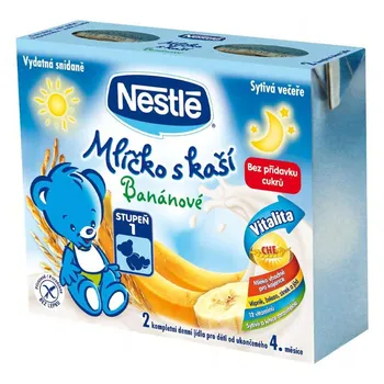 Dětská kaše Nestlé Mlíčko s kaší 2 x 200 ml banánové