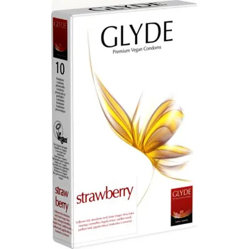 Kondom Glyde Strawberry - Premium Vegan Condoms 10 pack
