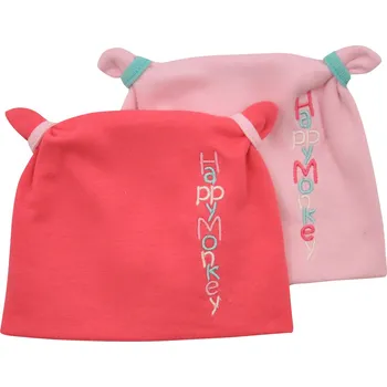 Kojenecká čepice dívčí čepička s oušky Happy monkey