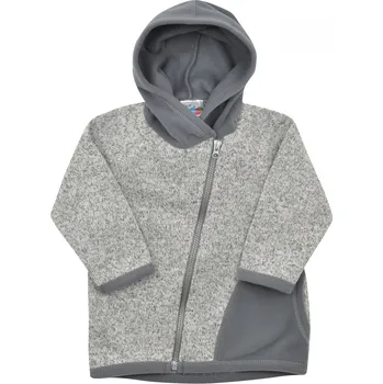 Dětská móda šedá svetrovinová bundička s kapucí
