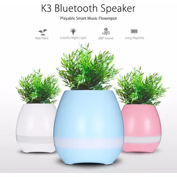 Bluetooth reproduktor Bluetooth reproduktor ve tvaru květináče - růžový