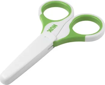 Nuk Dětské zdravotní nůžky s krytem zelené