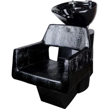 Kadeřnické křeslo Kadeřnický mycí box Detail Luxor - černý (71) (DHS6667-71) + dárek zdarma