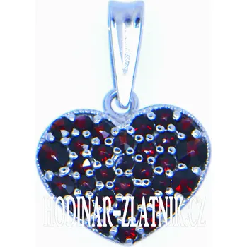 Souprava šperků 140034450016470034 Přívěšek srdce s Českým granátem