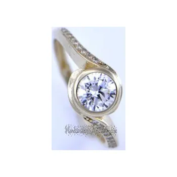 Souprava šperků prsten ze žlutého zlata se zirkony 49 velikost: 49, Kámen: Zirkon