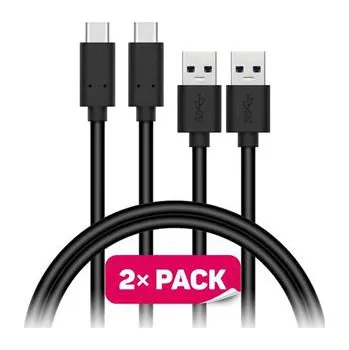 Datový kabel CONNECT IT Wirez USB-C (Type C) - USB, černý, 1 m (2 ks v balení) - CCA-5006-BK
