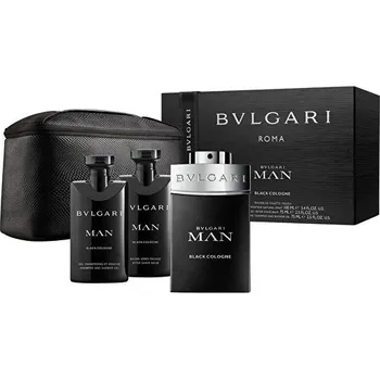 Bvlgari Man Black Cologne EDT, 100 ml + voda po holení 75 ml + sprchový gel 75 ml + kosmetická taška