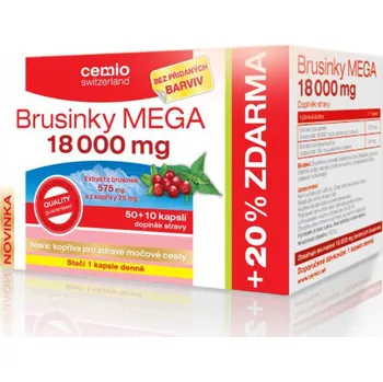 Přírodní produkt Cemio Brusinky Mega 18000 60 cps.
