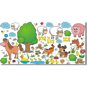 Samolepící dekorace Roztomilá farma samolepka na zeď - M